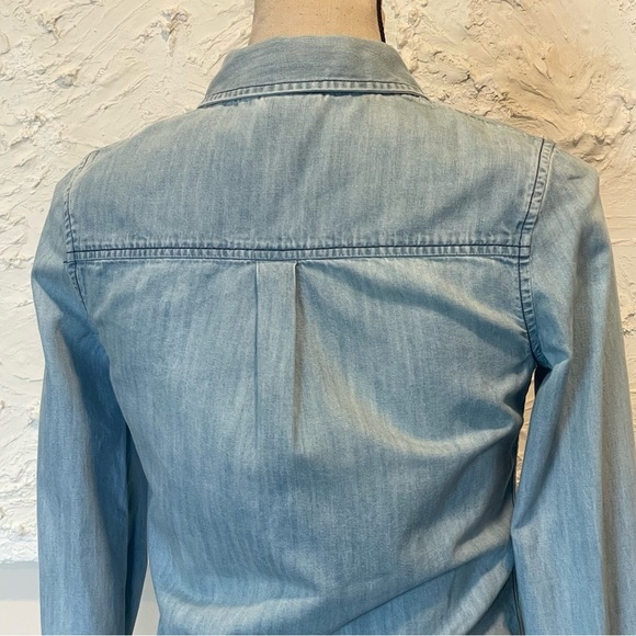 Adriano Goldschmied AG Button Up Denim Shirt Womens Light Wash Jacket Sz XS - Picture 7 of 7